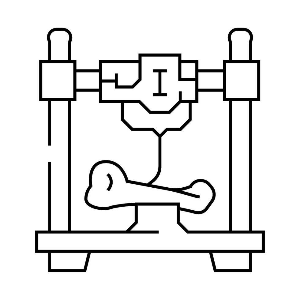 3d printed bones future technology line icon illustration vector