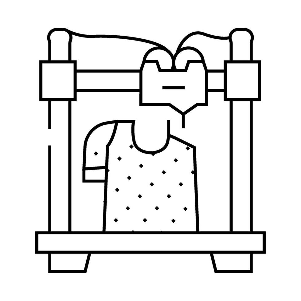 3d printed clothes future technology line icon illustration vector