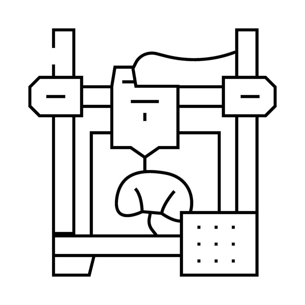 3d printed human organ future technology line icon illustration vector