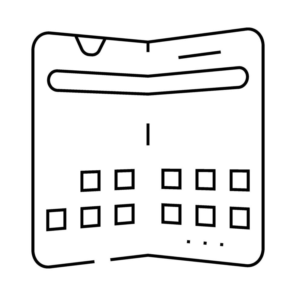 foldable electronics future technology line icon illustration vector