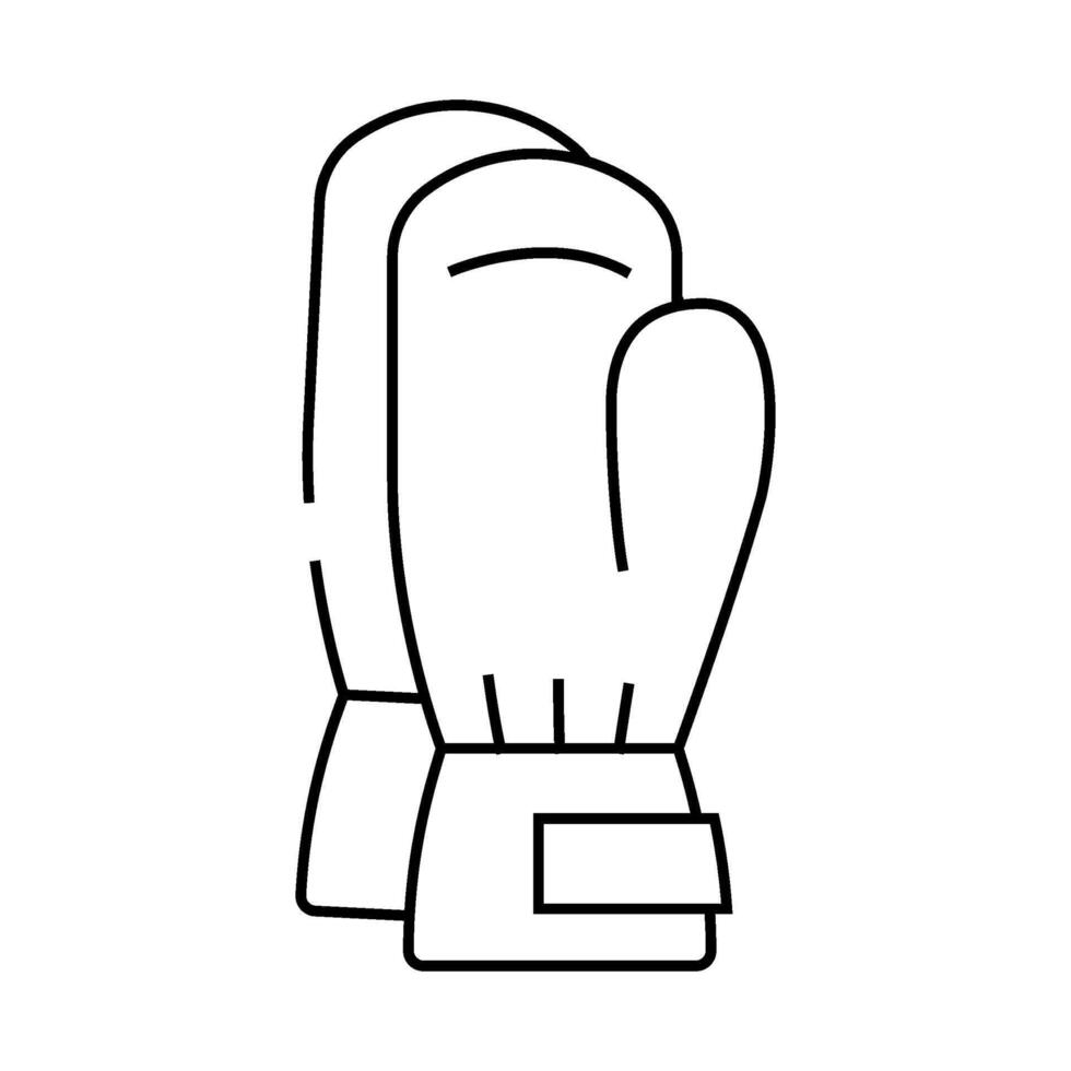 mittens knitting wool line icon illustration vector