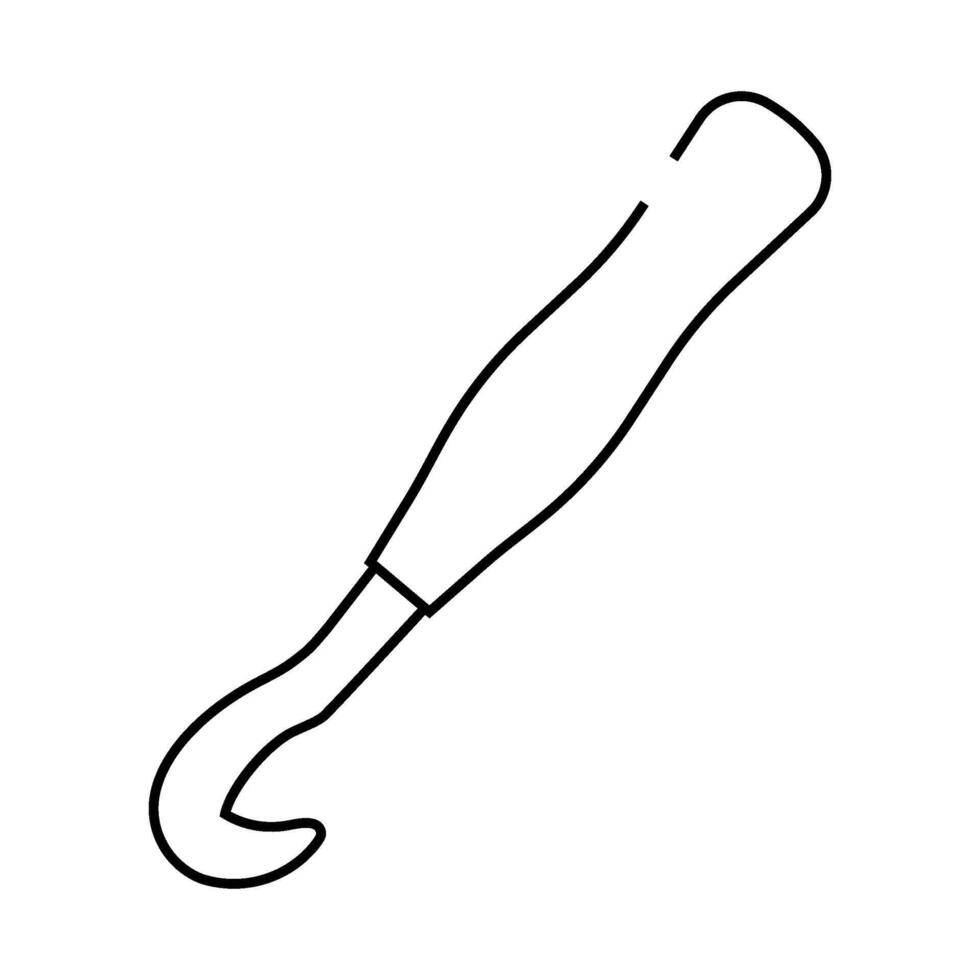 crochet hook knitting wool line icon illustration vector