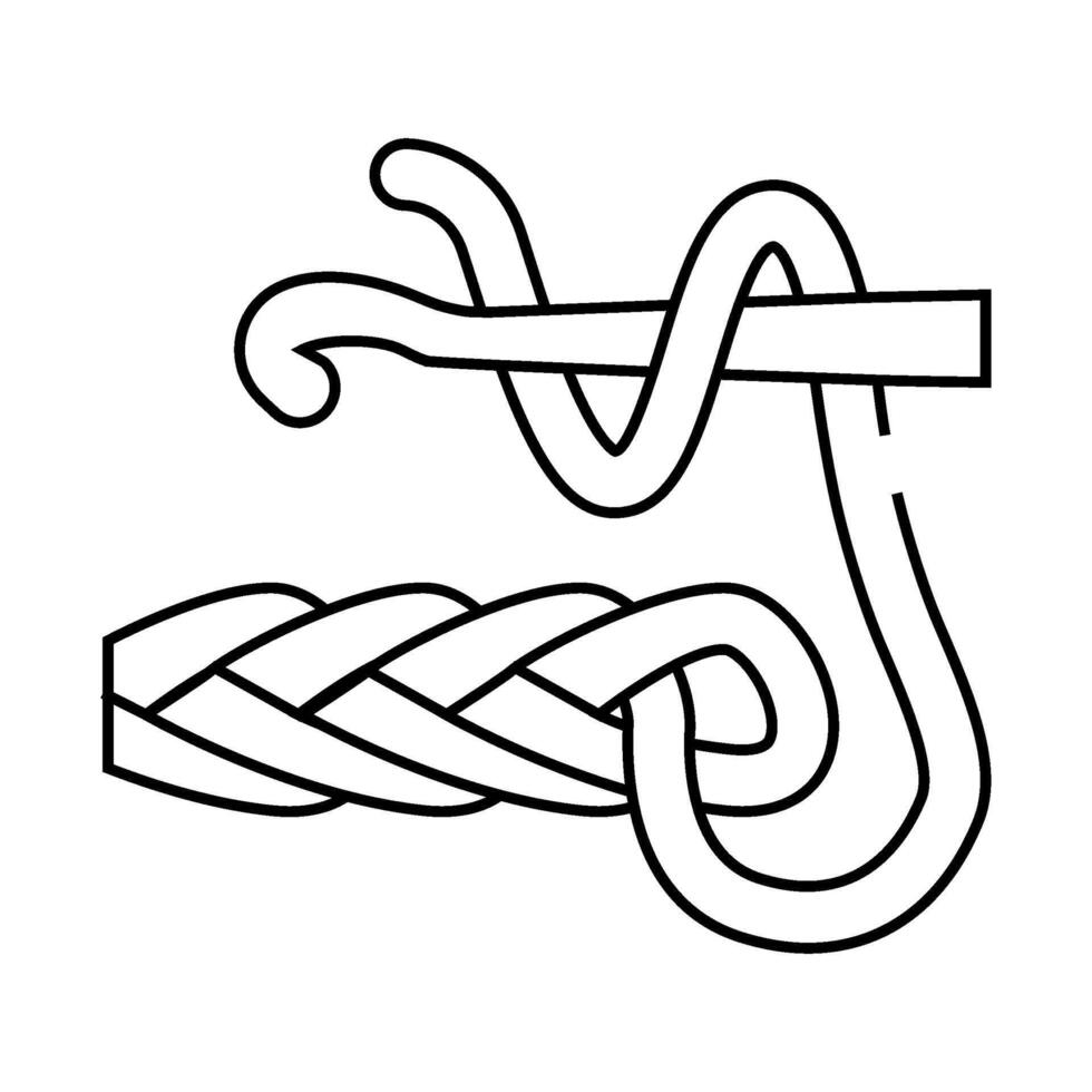 crochet knitting wool line icon illustration vector