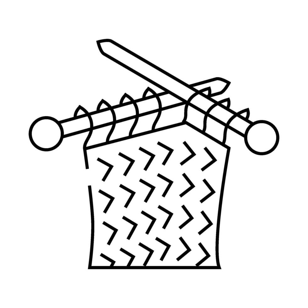handmade knit knitting wool line icon illustration vector