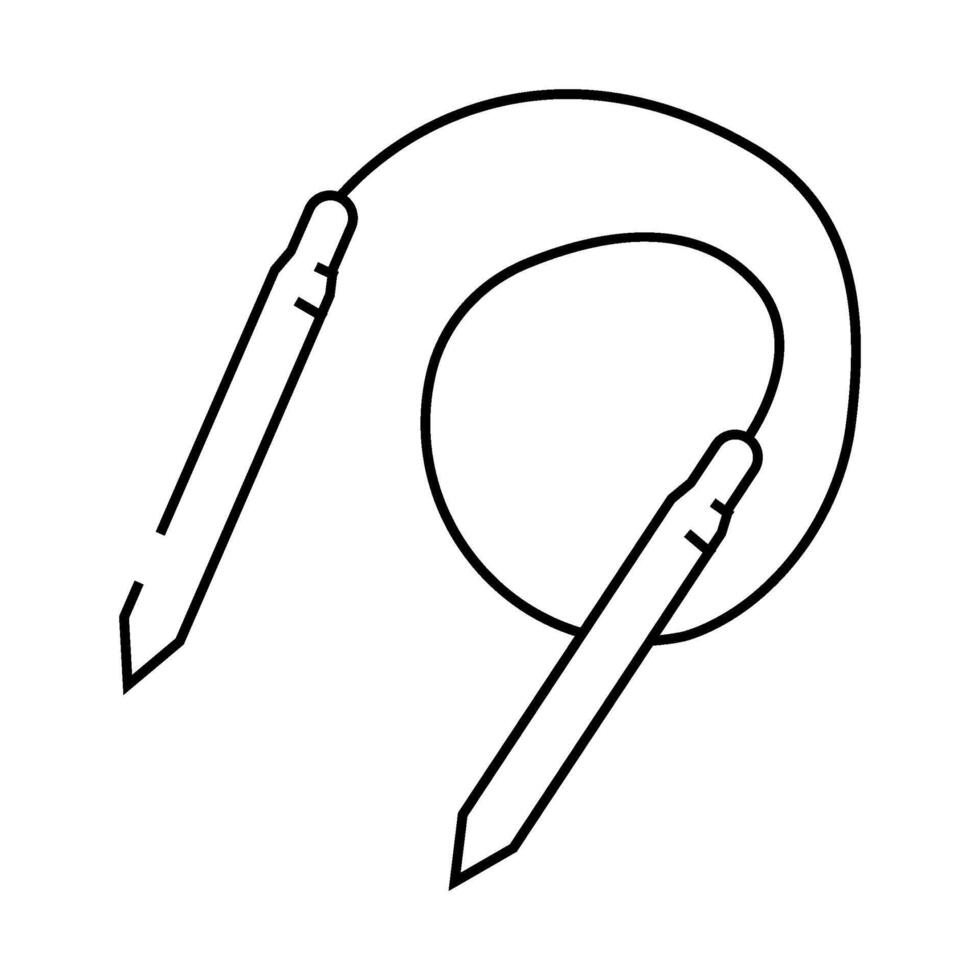 circular needle knitting wool line icon illustration vector