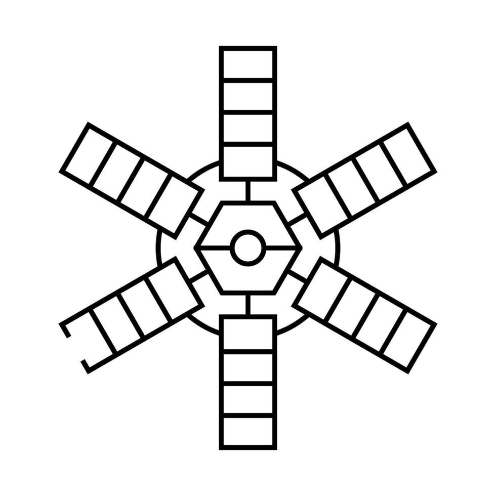 satellite technology aeronautical engineer line icon illustration vector