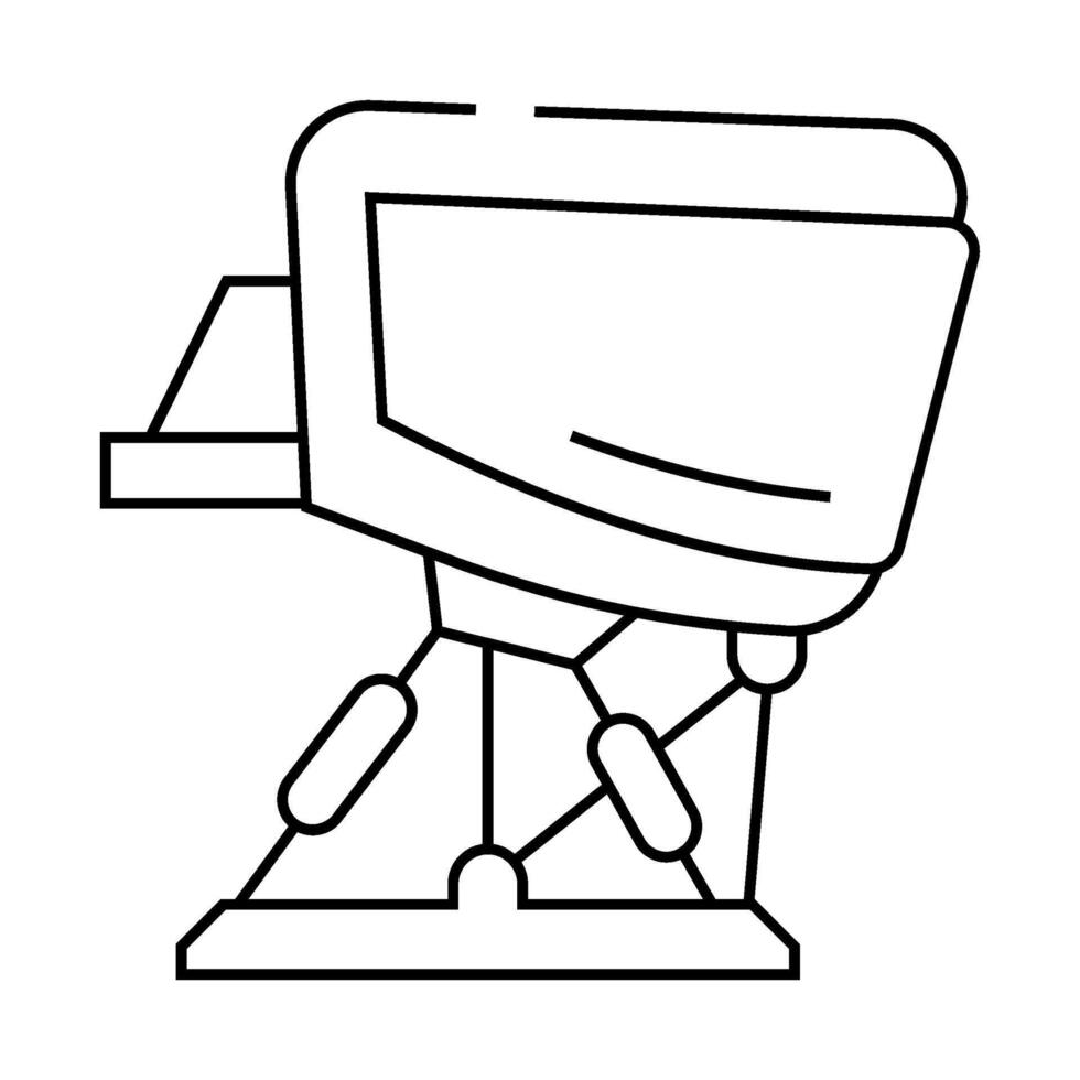 flight simulator aeronautical engineer line icon illustration vector