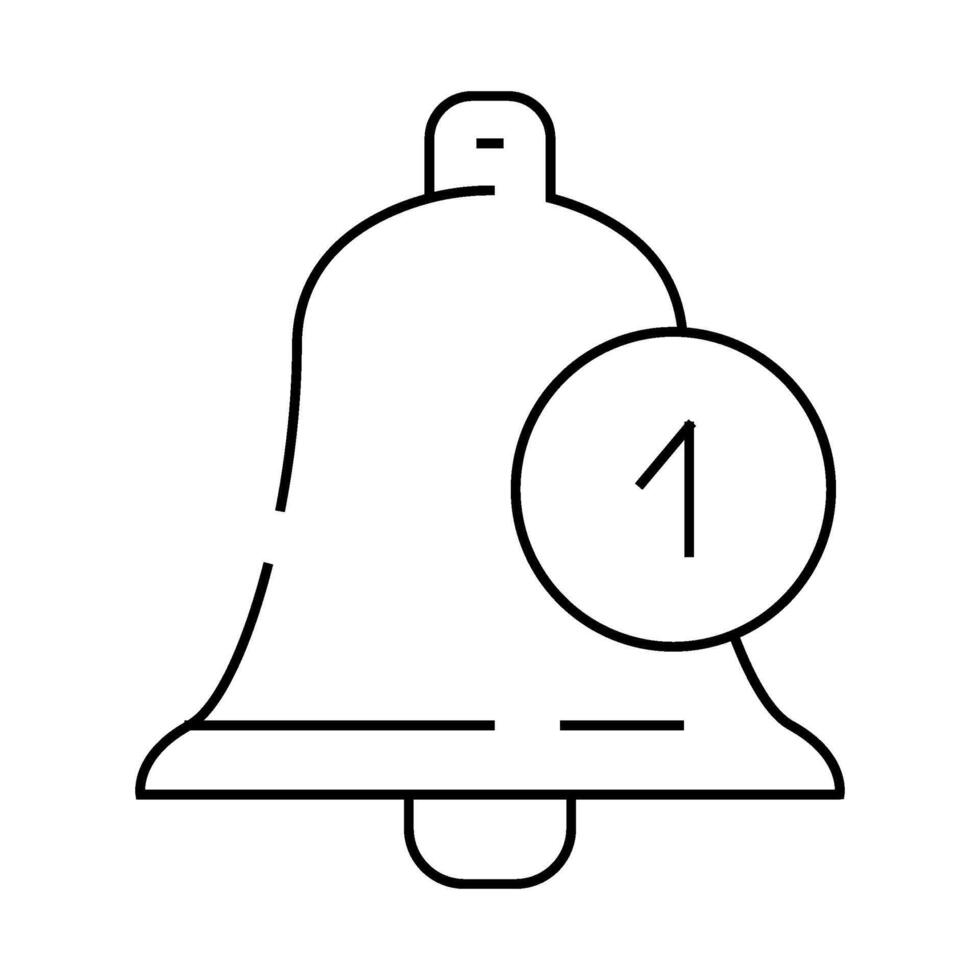 notification bell alert line icon illustration vector