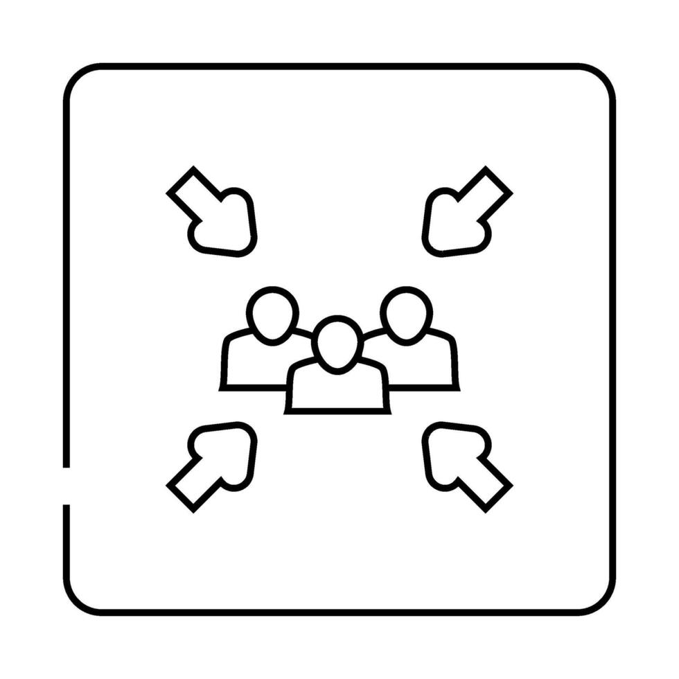 fire assembly point emergency line icon illustration vector