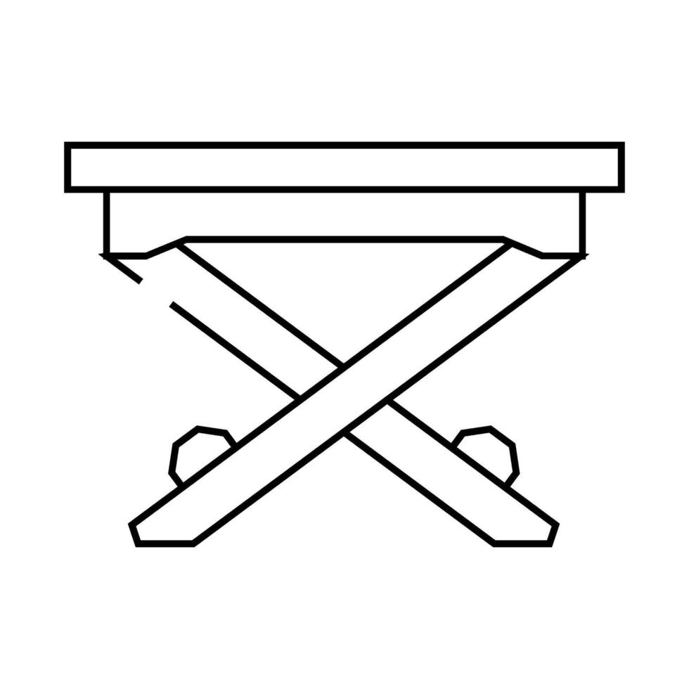 foldable picnic table glamping line icon illustration vector