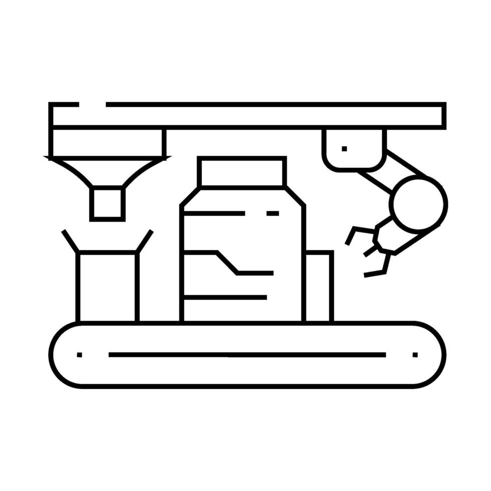 assembly line manufacturing engineer line icon illustration vector