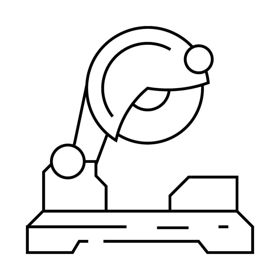 cutting tool manufacturing engineer line icon illustration vector