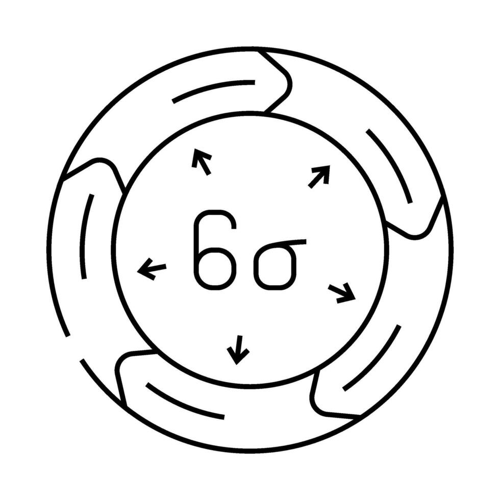 six sigma manufacturing engineer line icon illustration vector