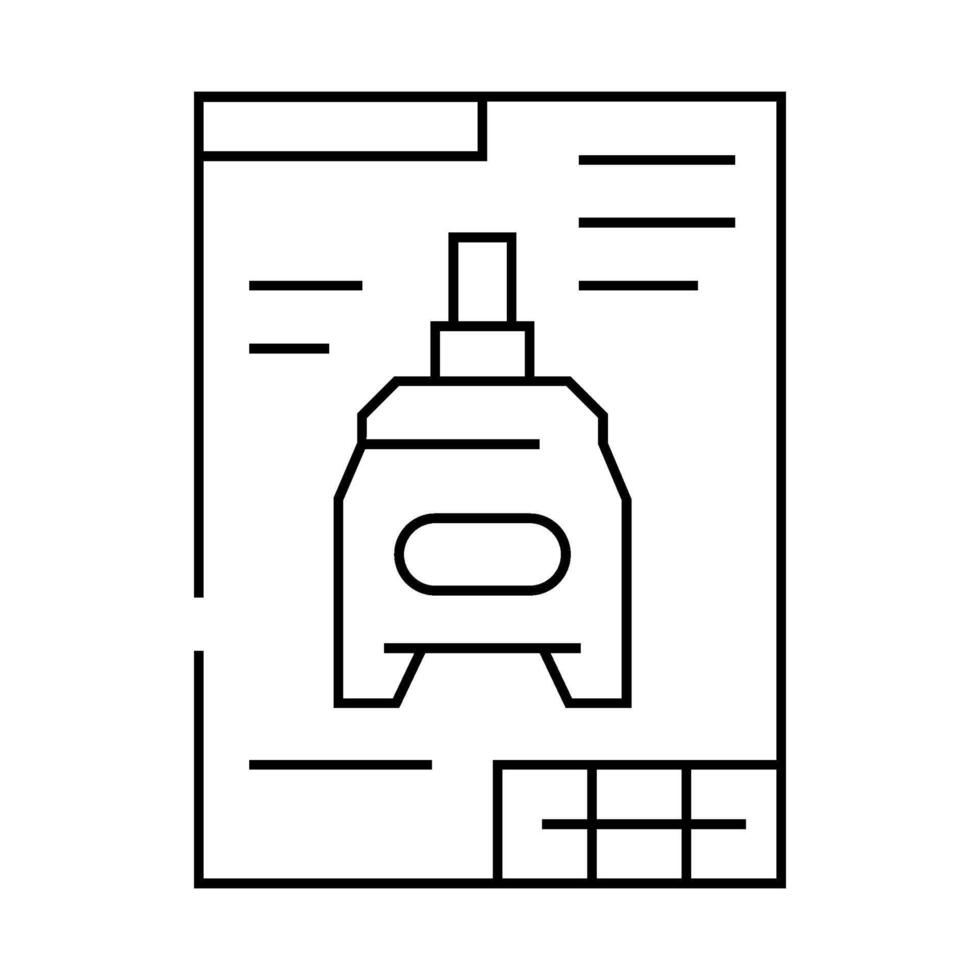 blueprint drafting mechanical engineer line icon illustration vector