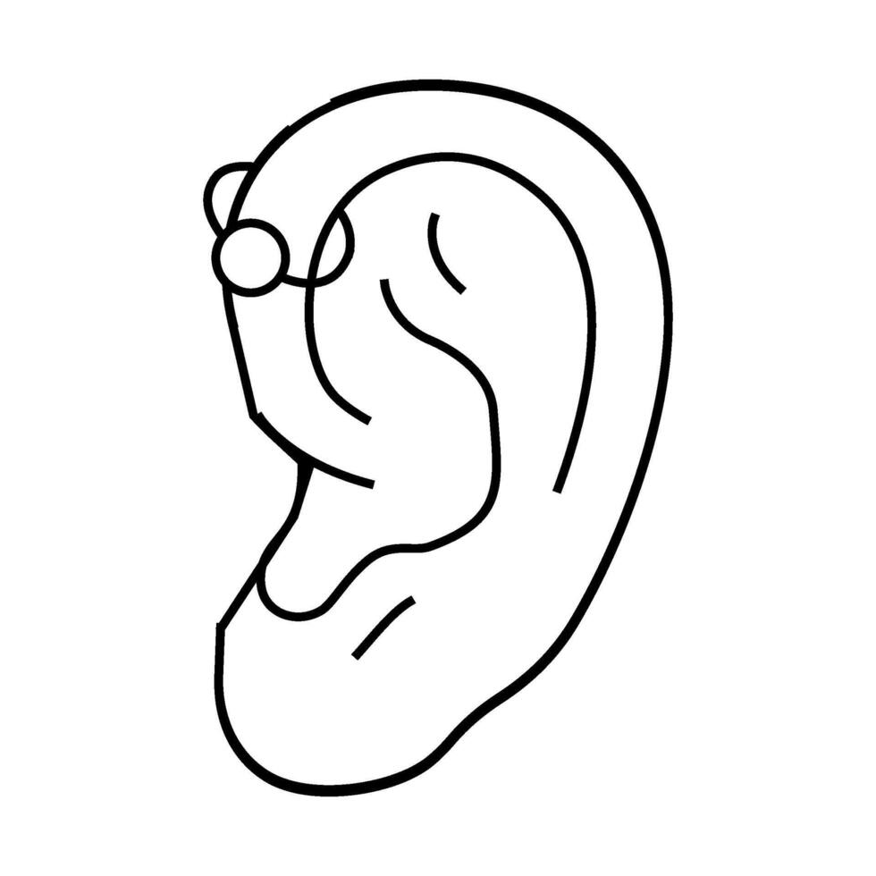 forward helix piercing earring line icon illustration vector