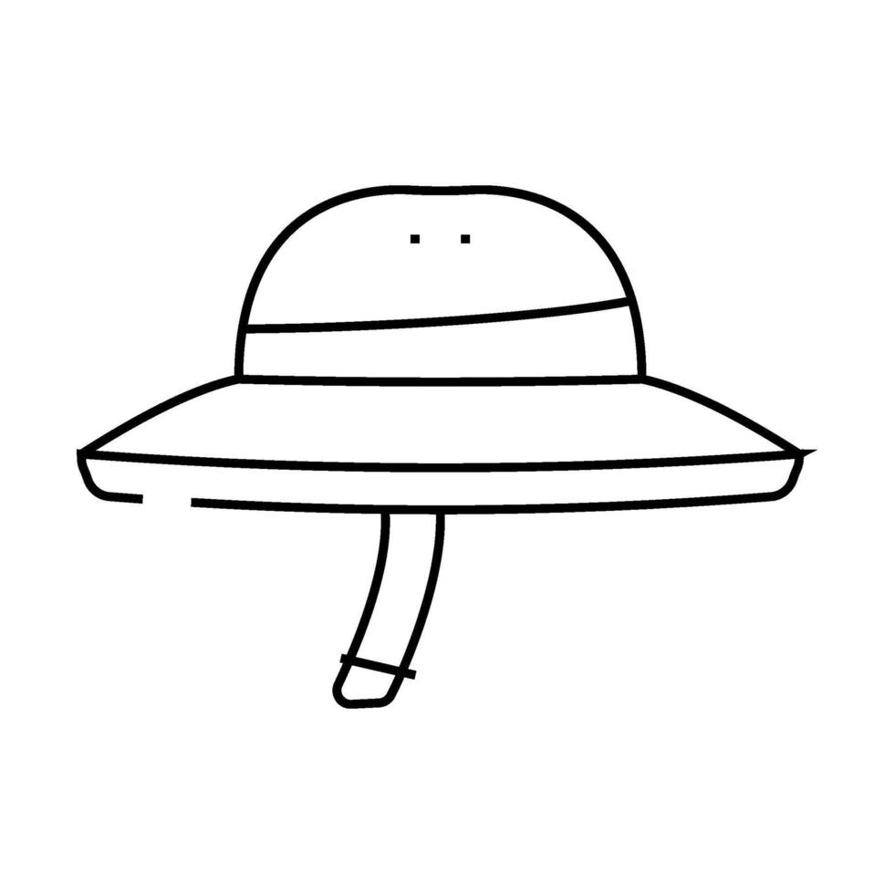 safari hat cap line icon illustration vector