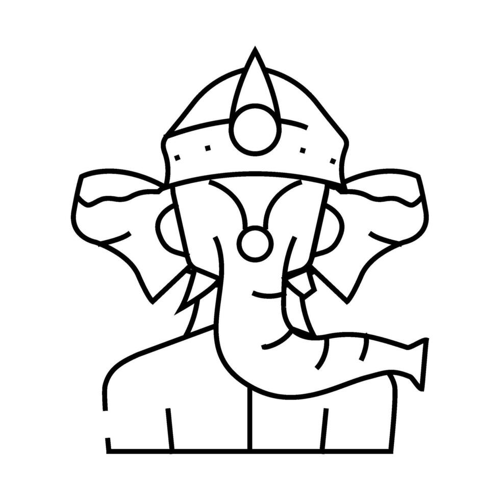 ganesha god om line icon illustration vector