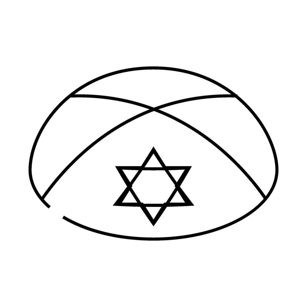 kippah yarmulke jewish line icon illustration vector