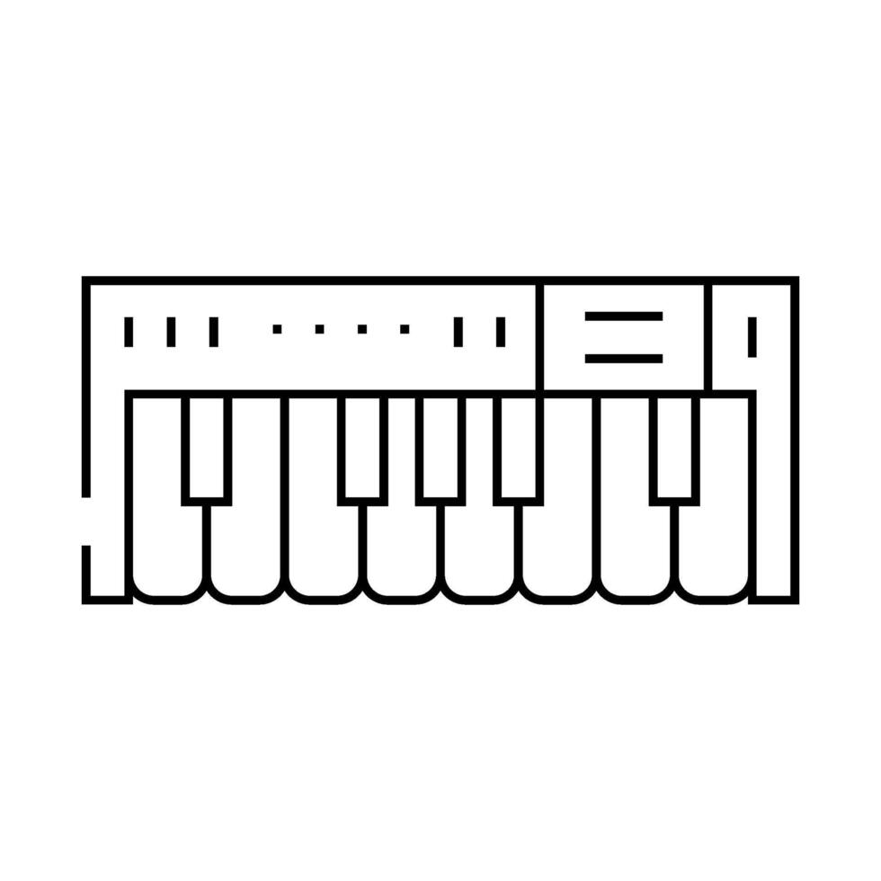 piano keys retro music line icon illustration vector