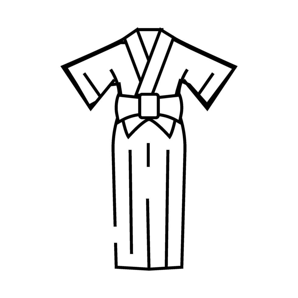 miko shrine maiden shintoism line icon illustration vector