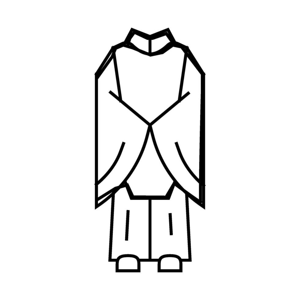 shinto priest robe shintoism line icon illustration vector