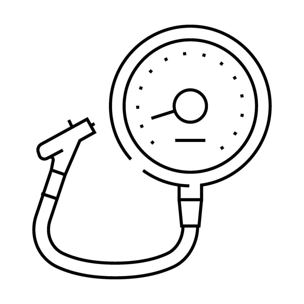 tire pressure gauge vehicle line icon illustration vector