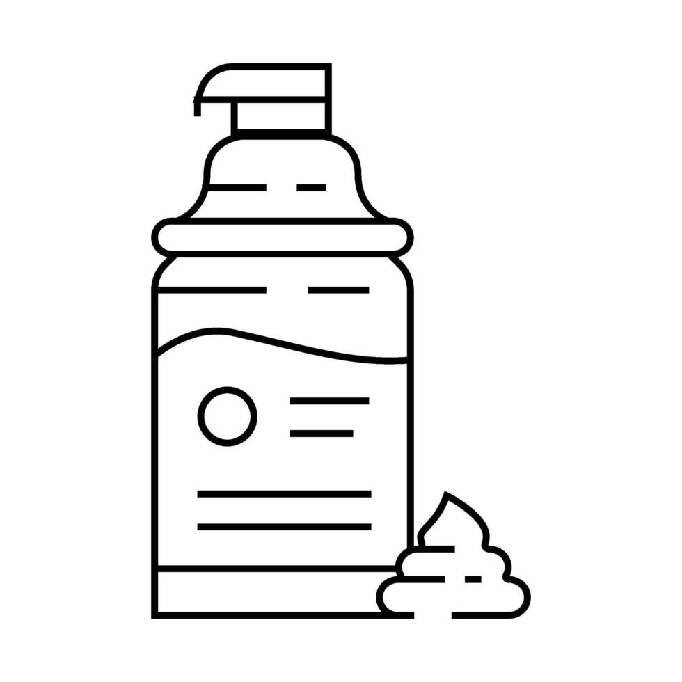 shaving cream hygiene line icon illustration vector