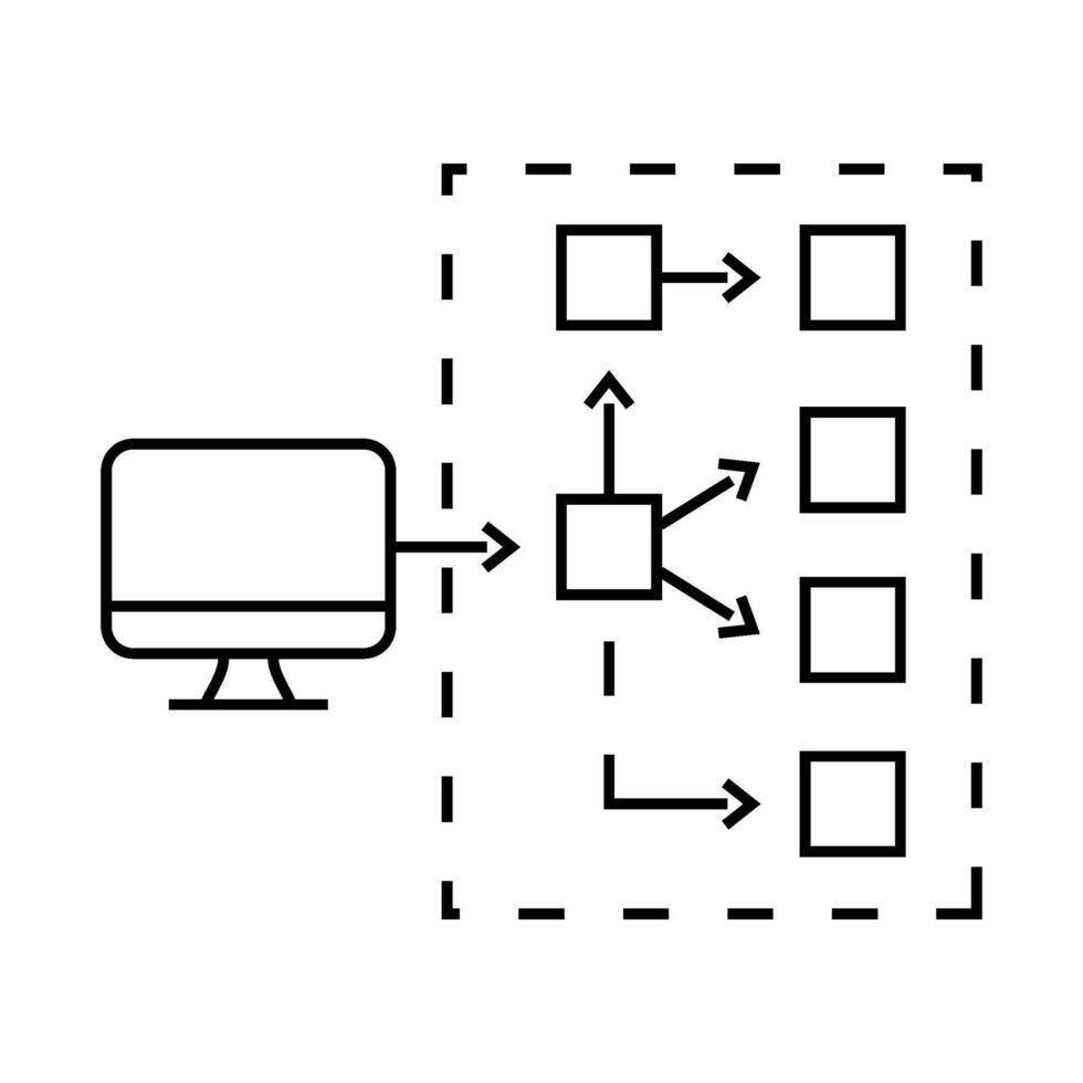 serverless architecture software line icon illustration vector
