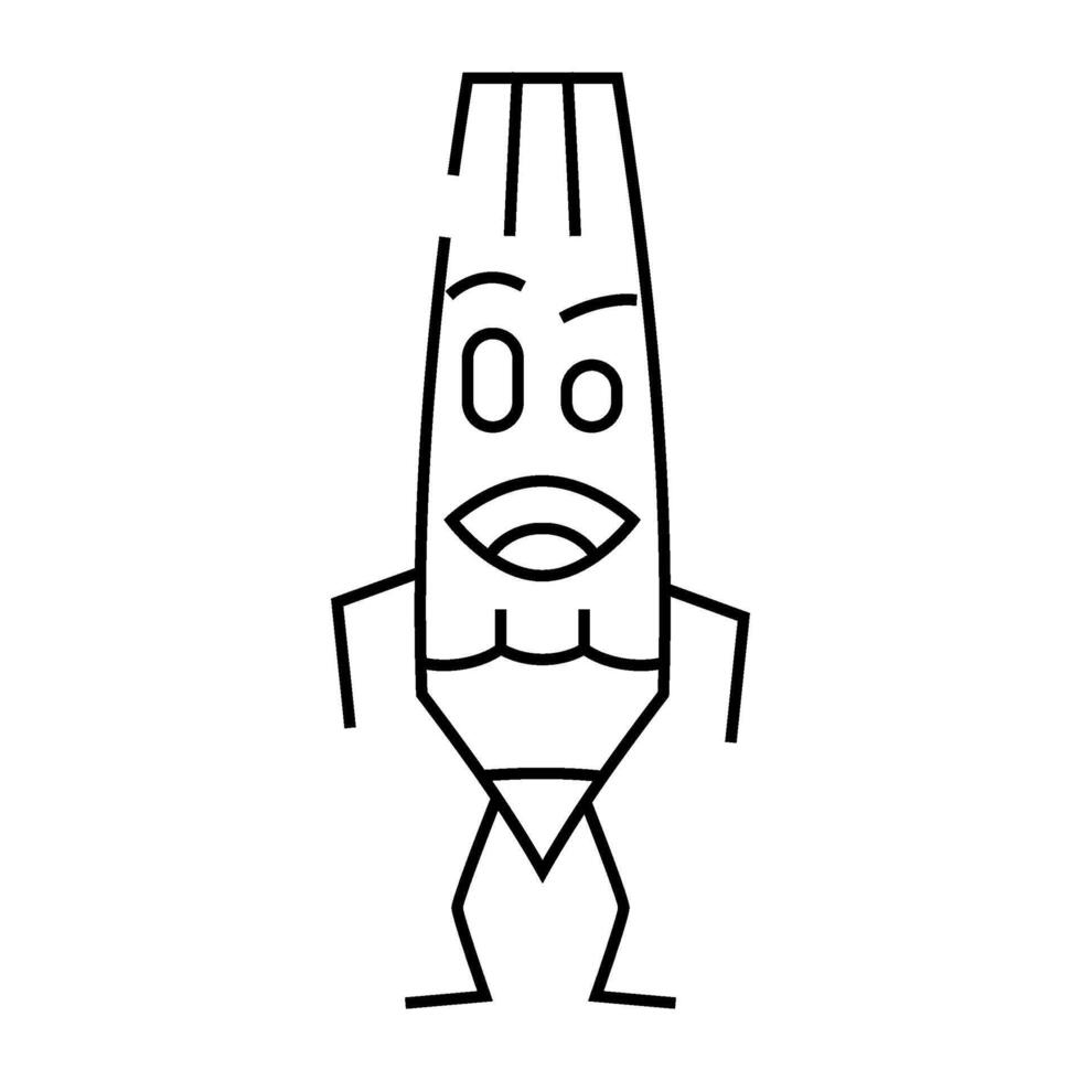 tool pen character line icon illustration vector