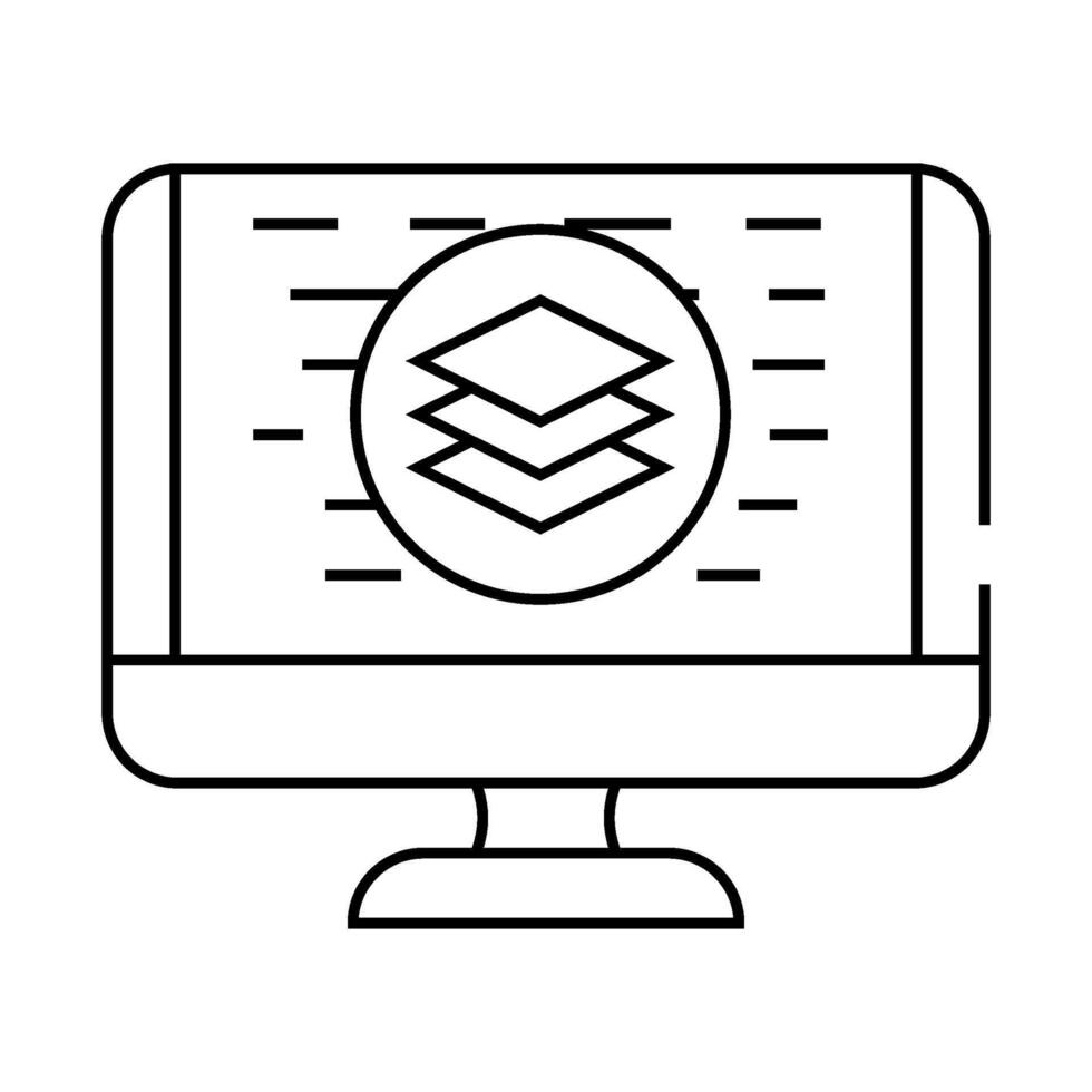 full stack development software line icon illustration vector