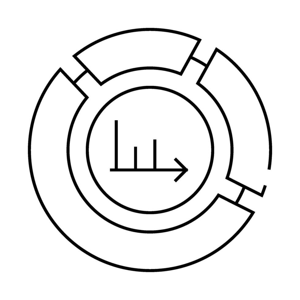 pie chart line icon black illustration vector