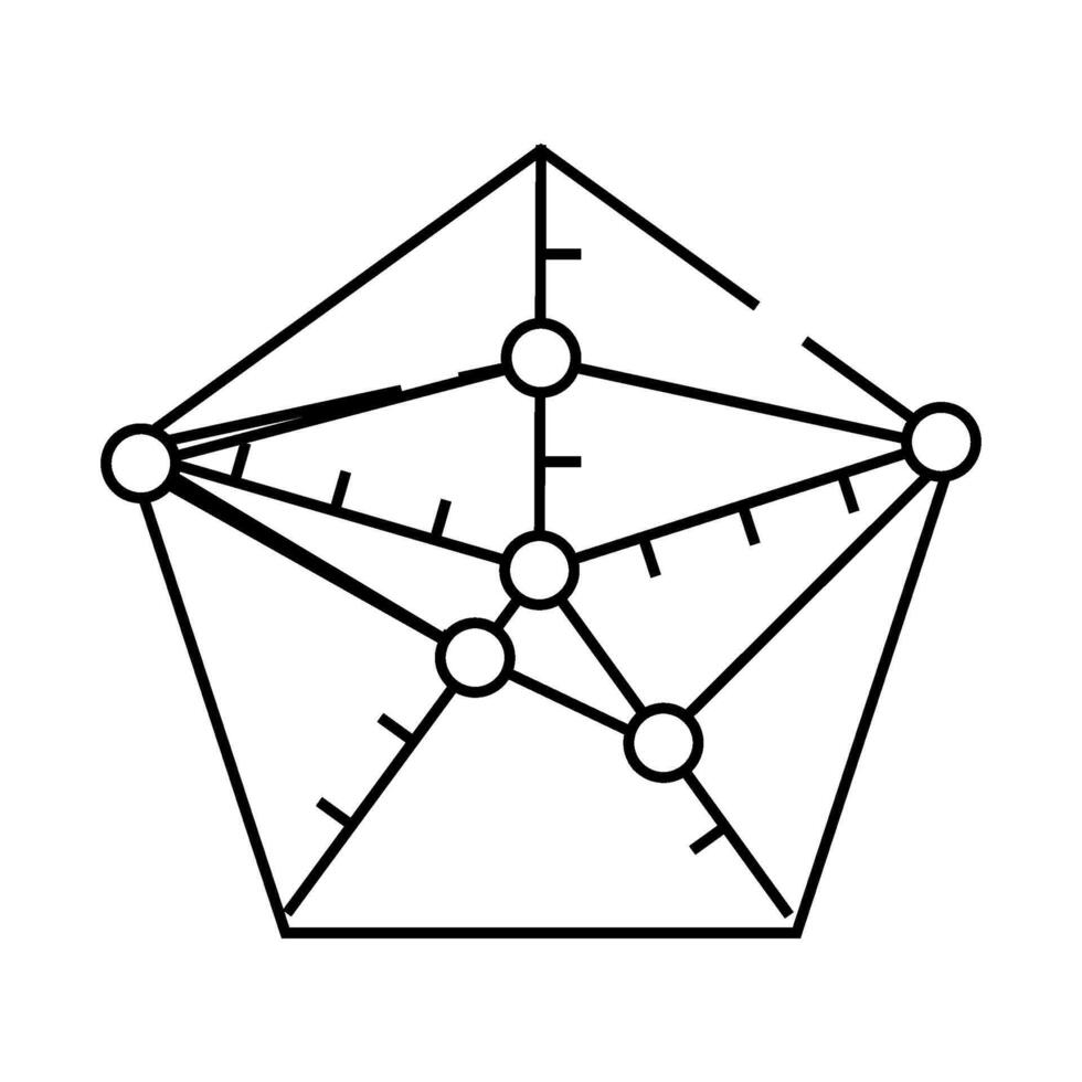 radar chart line icon black illustration vector