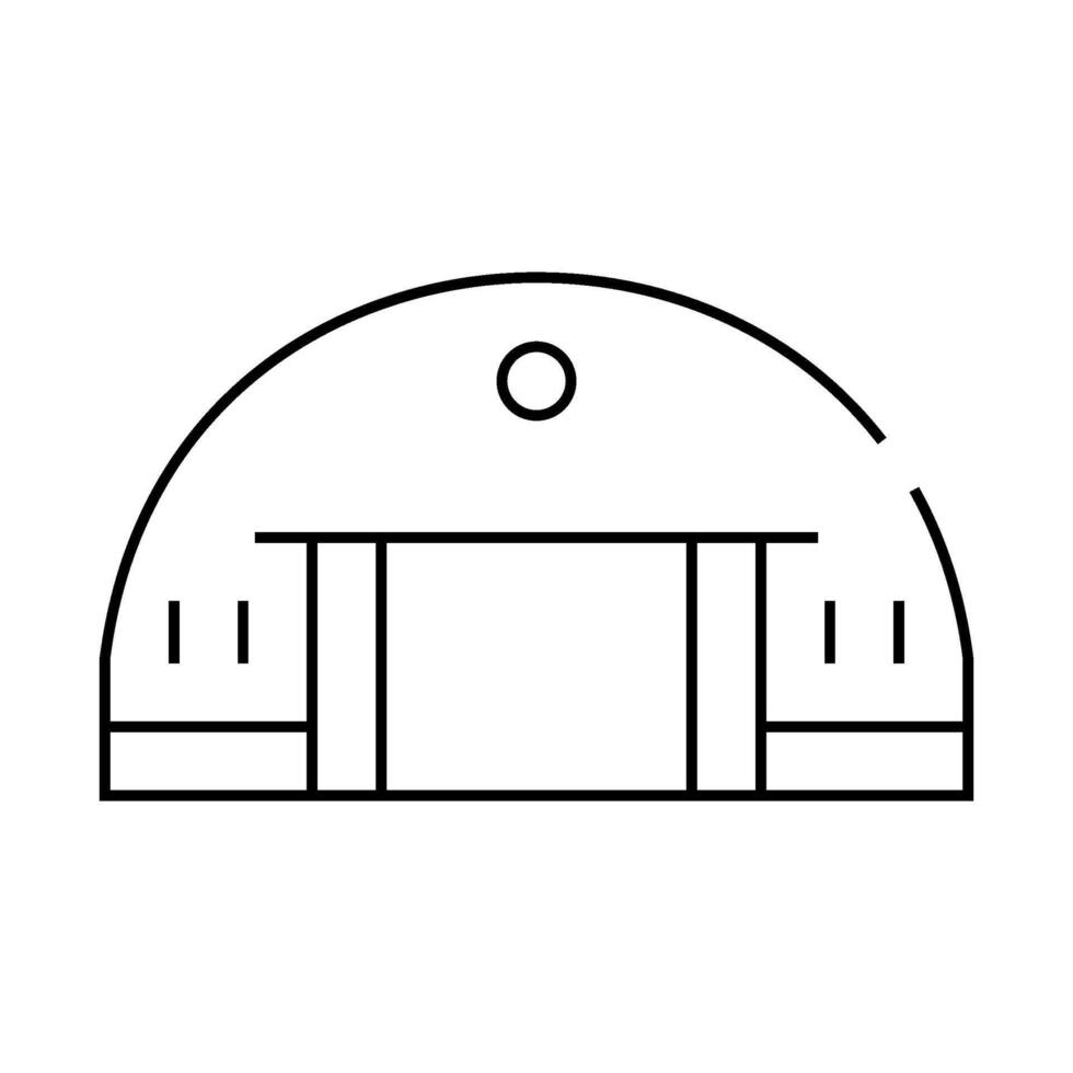 hangar building line icon black illustration vector