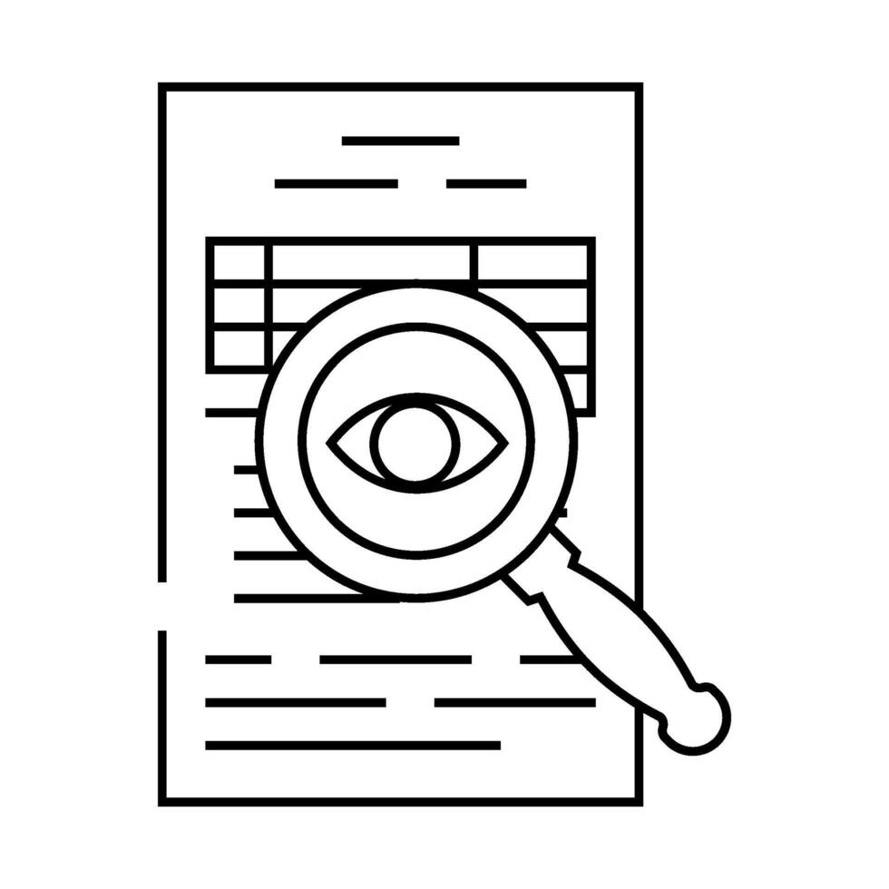 audit trail line icon illustration vector