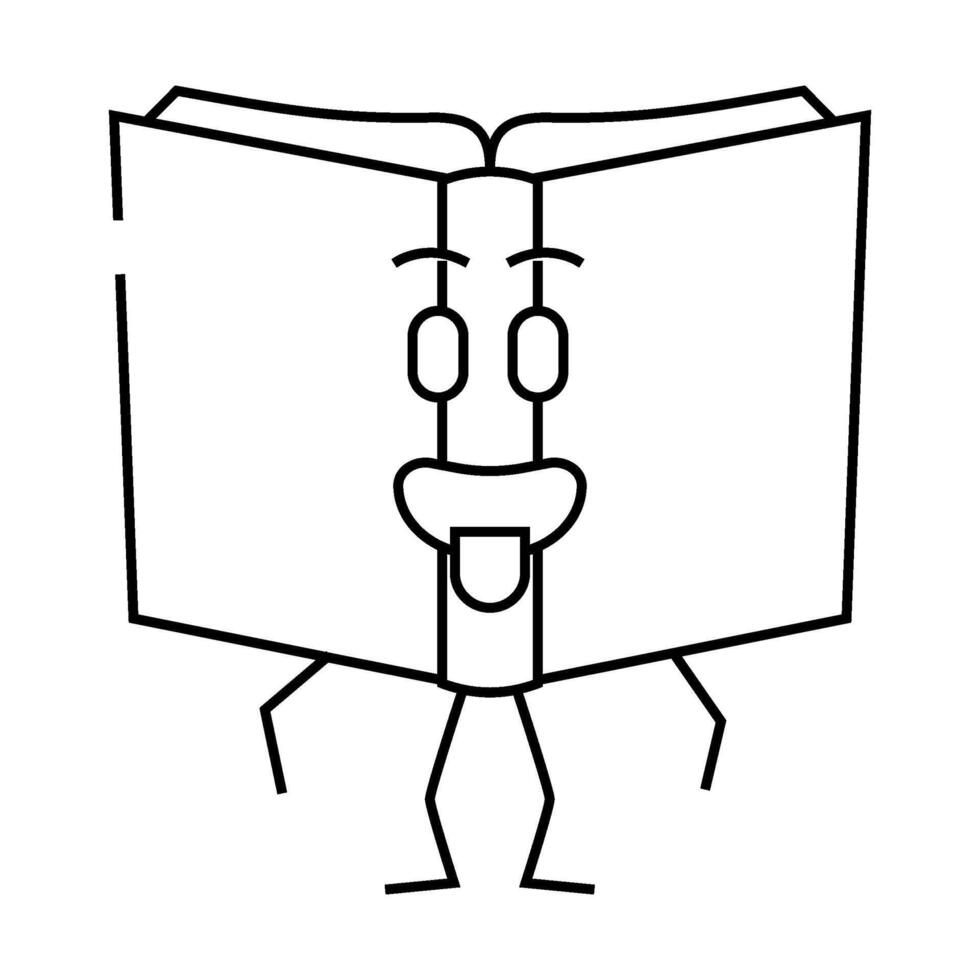learning book character line icon illustration vector