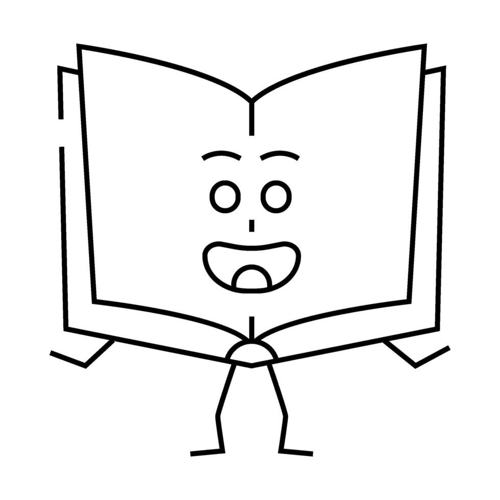 learn book character line icon illustration vector
