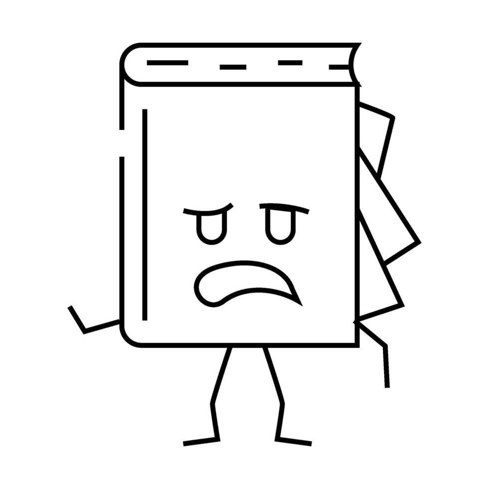 funny book character line icon illustration vector