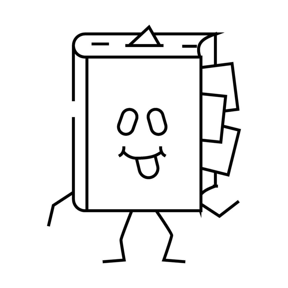 knowledge book character line icon illustration vector