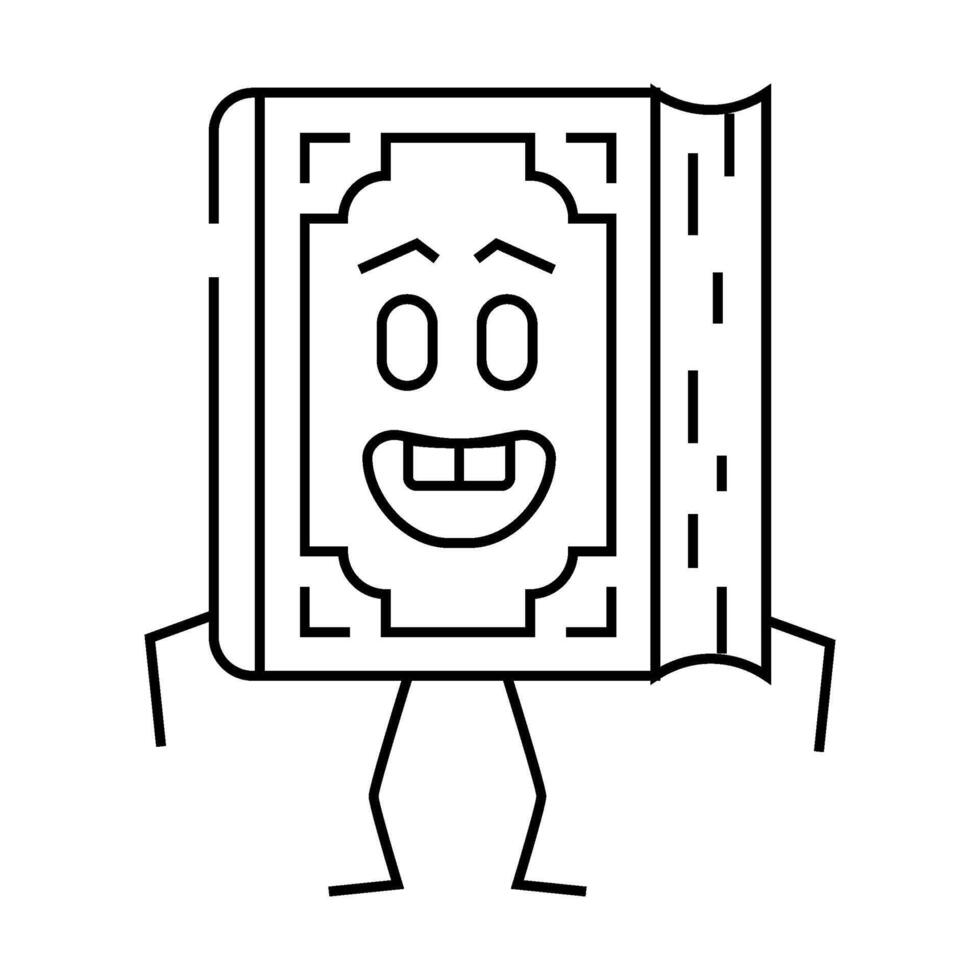 study book character line icon illustration vector