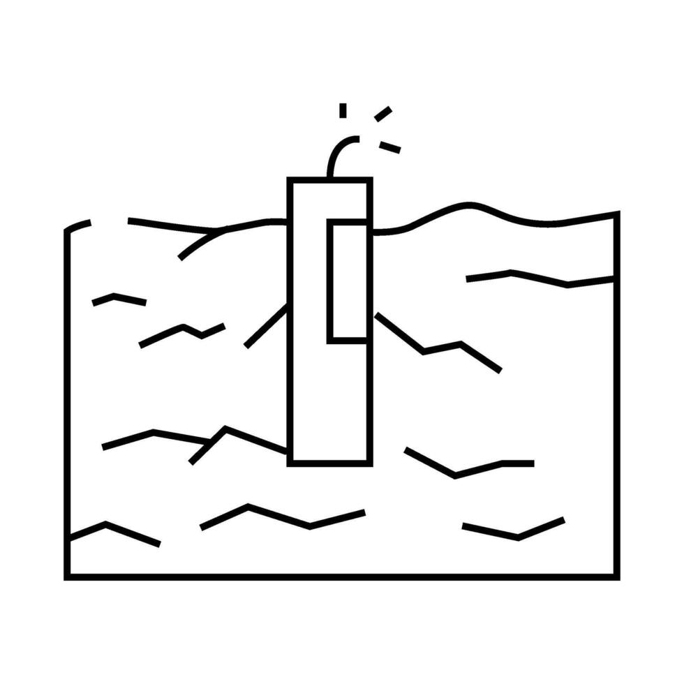 rock blasting mining line icon illustration vector