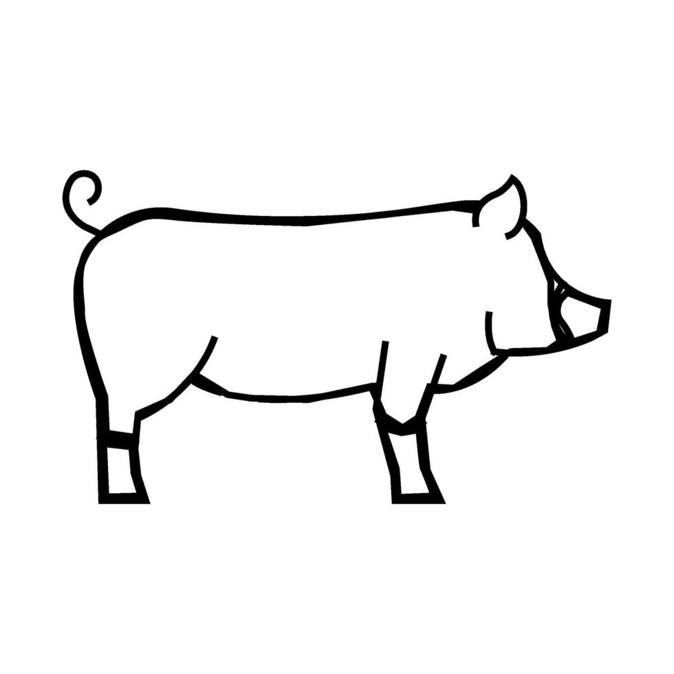 berkshire pig breed line icon illustration vector
