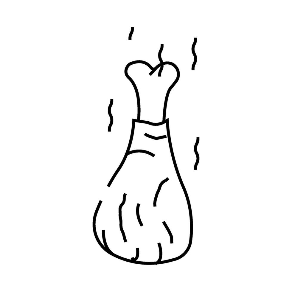 chicken smoked line icon illustration vector