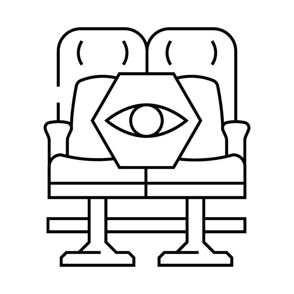 cabin interior check aircraft line icon illustration vector
