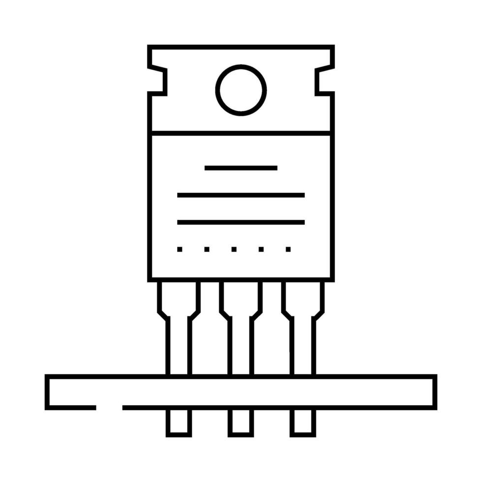 transistor installation electronics line icon illustration vector