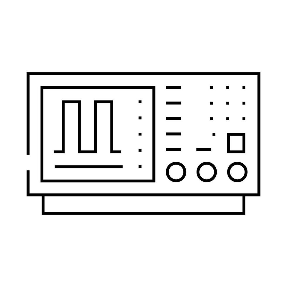 oscilloscope analysis electronics line icon illustration vector