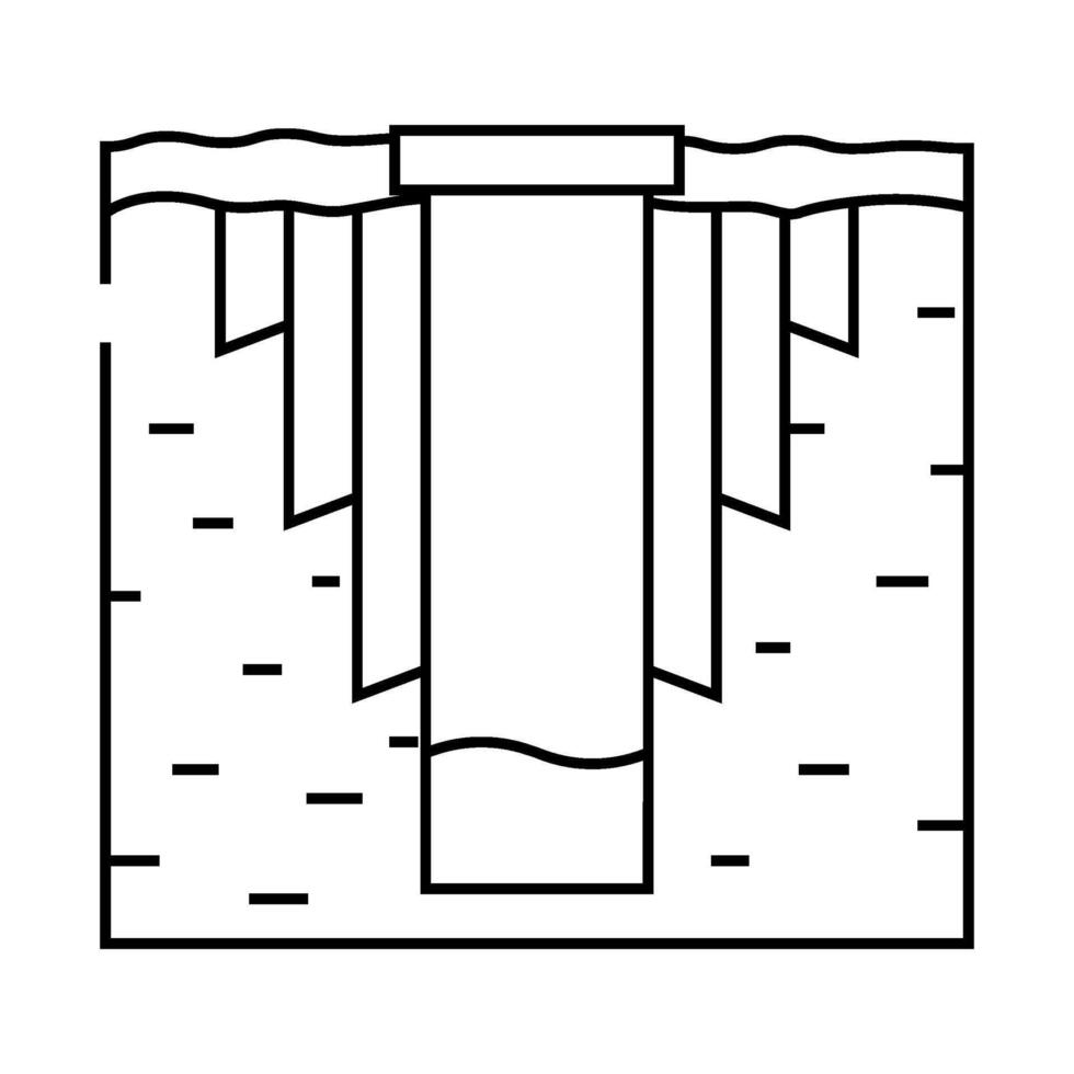 well design hydrogeologist line icon illustration vector