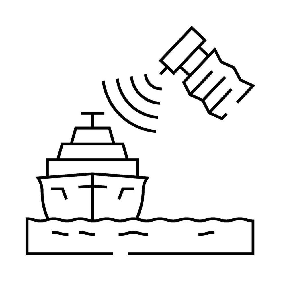 marine satellite communication line icon illustration vector