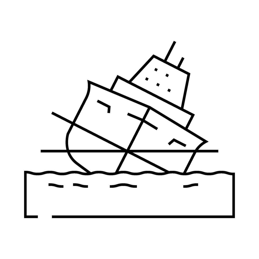 ship stability marine line icon illustration vector