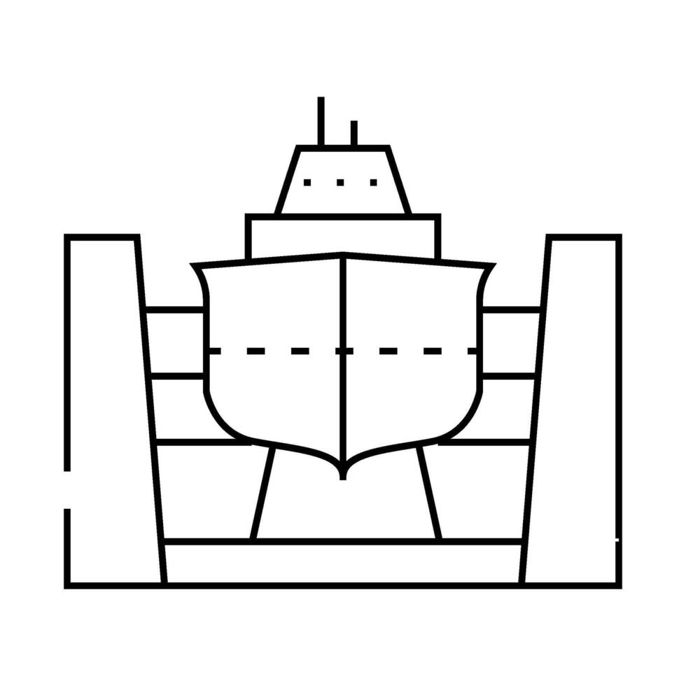 shipyard manufacturing process line icon illustration vector