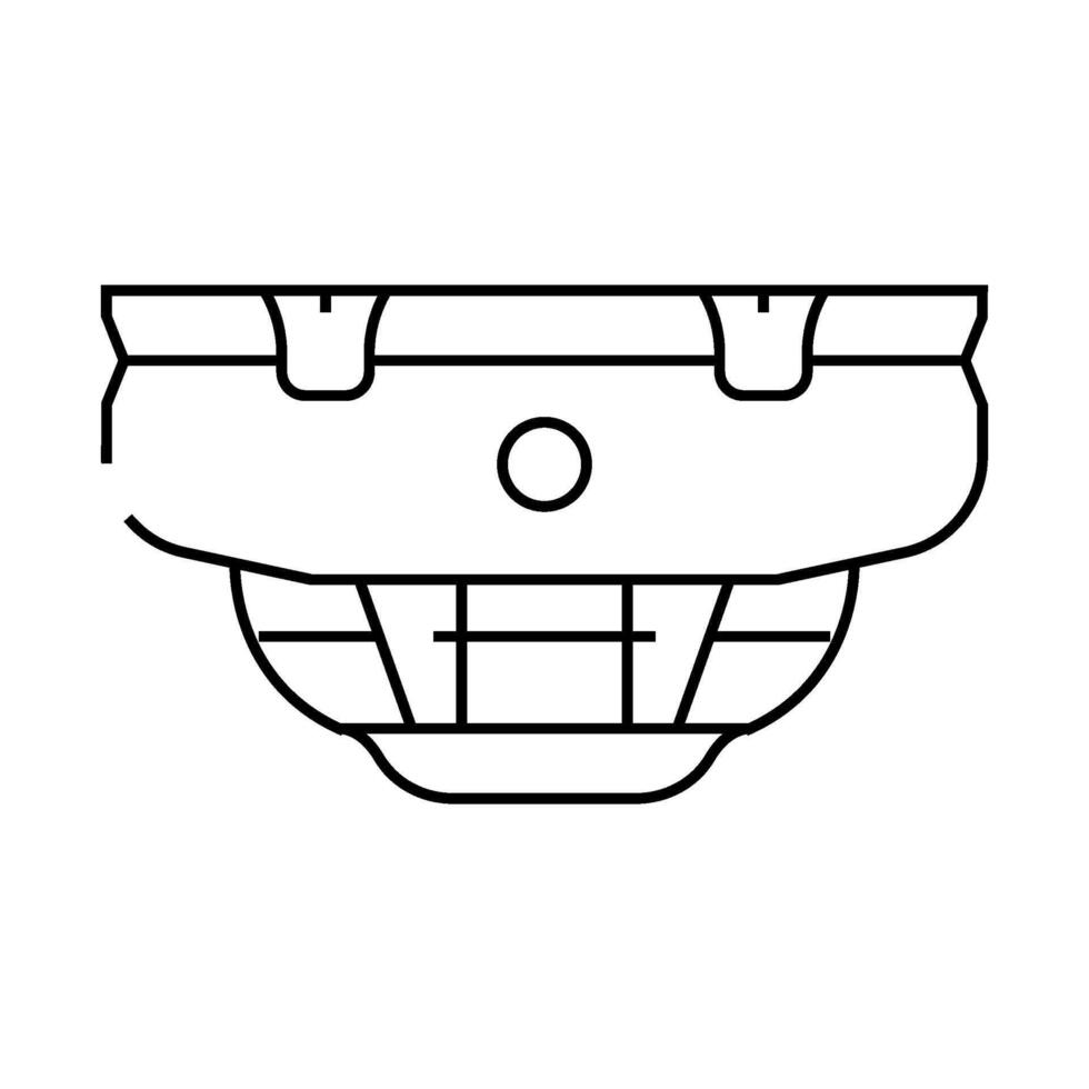 smart smoke detector home line icon illustration vector